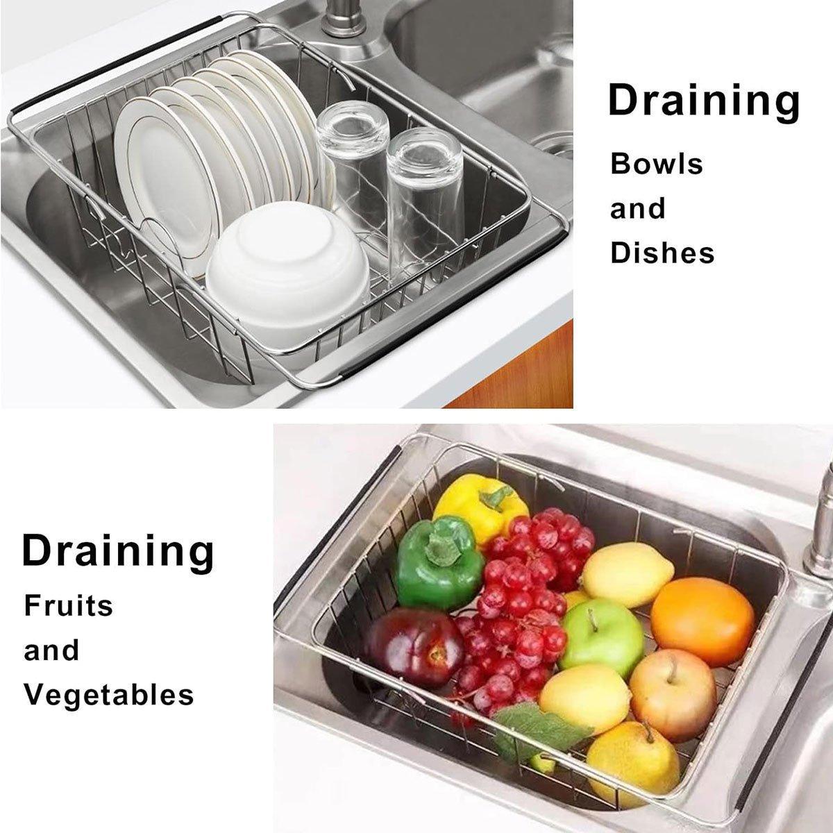 Premium Telescopic Stainless Steel Sink Drainer Basket