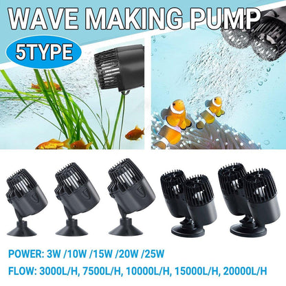 Wave Maker Aquarium Pump 600M 20W - 360° Adjustable, Silent Operation, Suction Cup