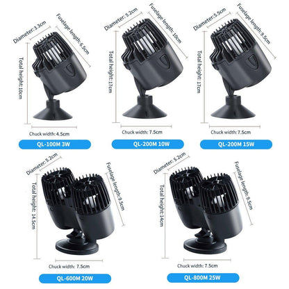 Wave Maker Aquarium Pump 600M 20W - 360° Adjustable, Silent Operation, Suction Cup