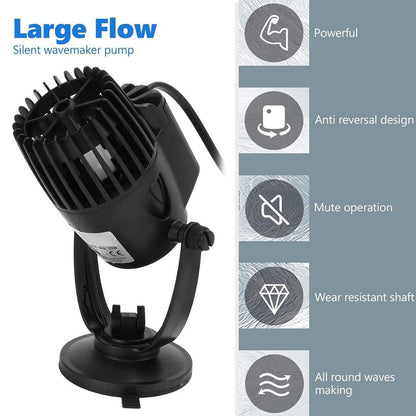 Wave Maker Aquarium Pump 600M 20W - 360° Adjustable, Silent Operation, Suction Cup