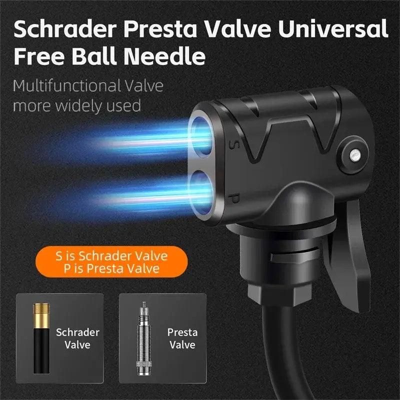 Premium Aluminium Mini Bike Pump with Presta & Schrader Valves 100PSI - Black