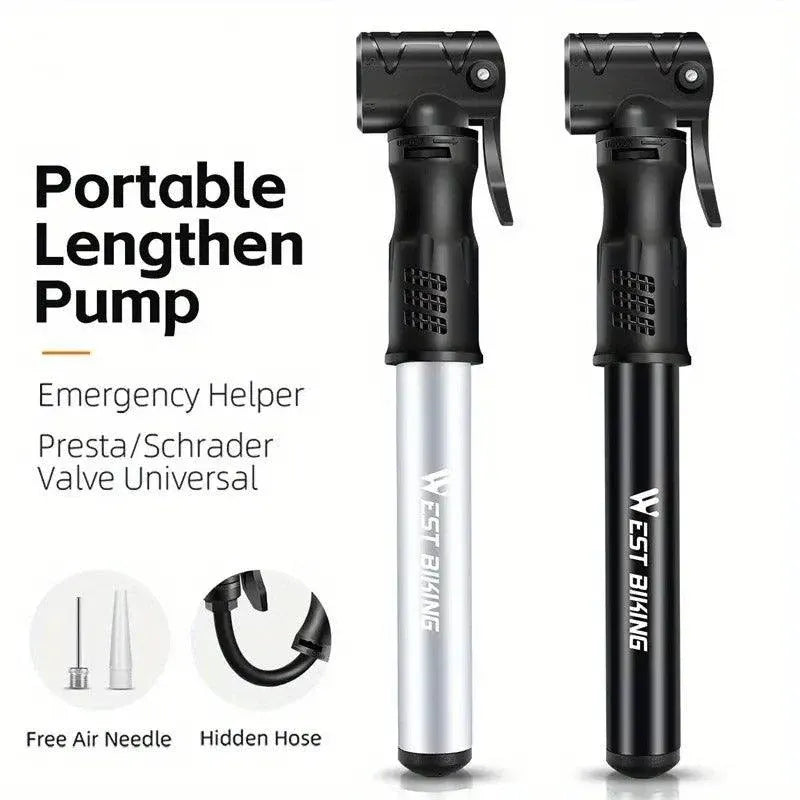 Premium Aluminium Mini Bike Pump with Presta & Schrader Valves 100PSI - Black