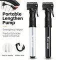 Premium Aluminium Mini Bike Pump with Presta & Schrader Valves 100PSI - Silver