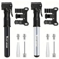 Premium Aluminium Mini Bike Pump with Presta & Schrader Valves 100PSI - Silver