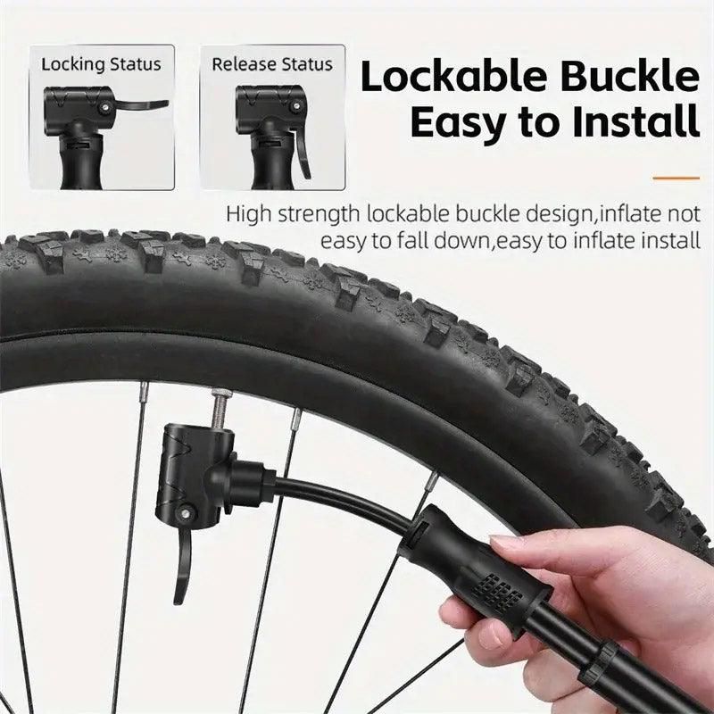 Premium Aluminium Mini Bike Pump with Presta & Schrader Valves 100PSI - Silver