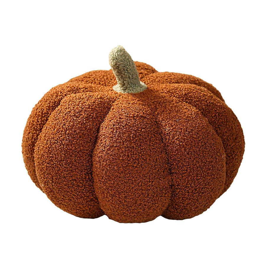 Premium Soft Plush Pumpkin Pillow – Brown 23 x 23cm