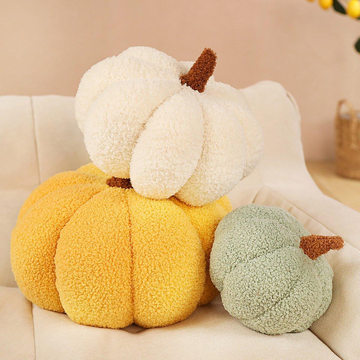 Premium Soft Plush Pumpkin Pillow – Dark Green 23 x 23cm