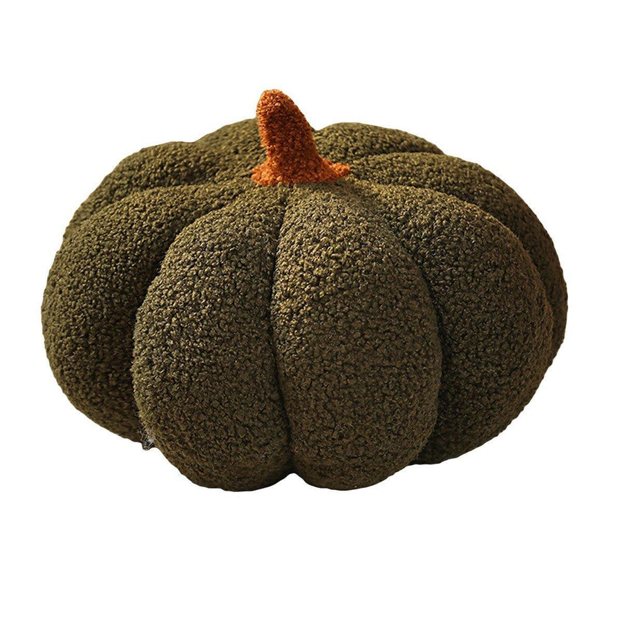 Premium Soft Plush Pumpkin Pillow – Dark Green 23 x 23cm
