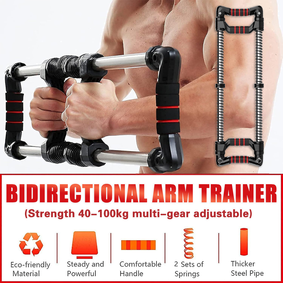 Arm Trainer with 100kg Resistance - Adjustable Chest & Abdominal Equipment