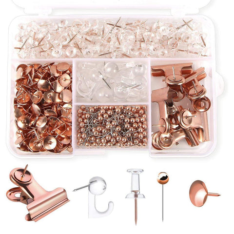 Premium Rose Gold Office Supplies Set – 465 Pieces with Storage Box