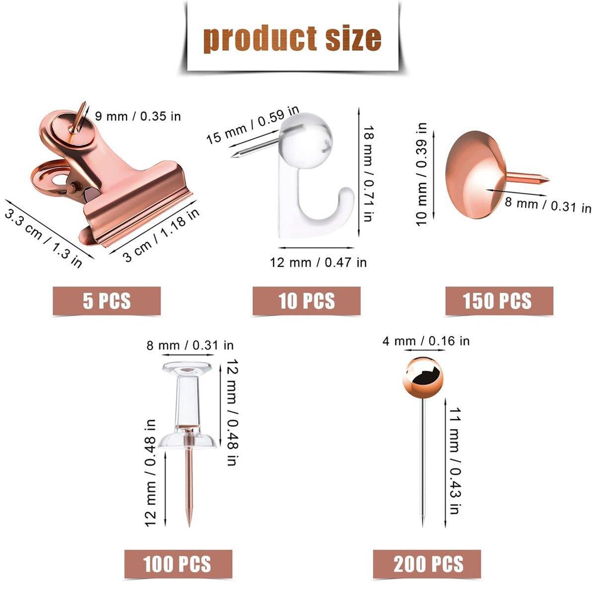 Premium Rose Gold Office Supplies Set – 465 Pieces with Storage Box