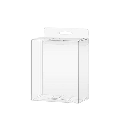 50x PVC Transparent Gift Boxes with Display Hook - 7x2.5x15cm