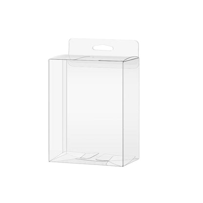 50x PVC Transparent Gift Boxes with Display Hook - 7x2.5x15cm