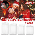 Premium 50 Pack Clear Transparent Gift Boxes with Hooks 9x5x12cm