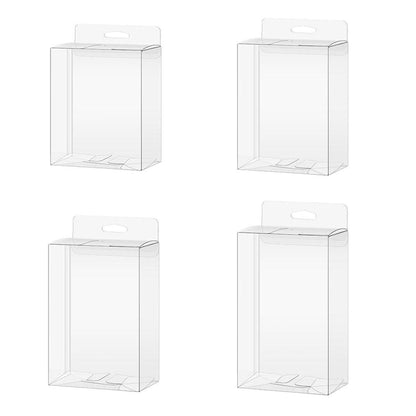 50x PVC Gift Boxes with Display Hooks (9x5x12cm) - Clear Packaging Retail/Gift