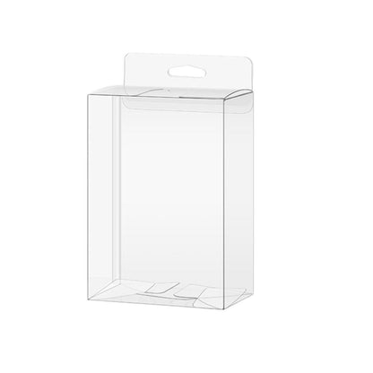 50x PVC Gift Boxes with Display Hooks (9x5x12cm) - Clear Packaging Retail/Gift