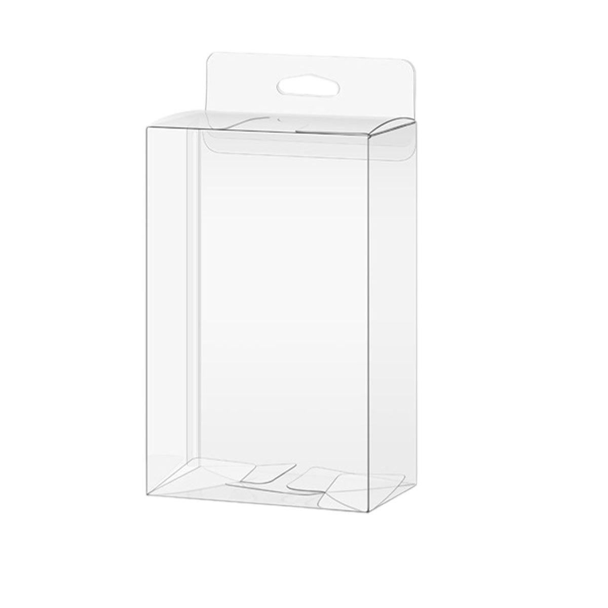 50x PVC Gift Boxes with Display Hooks (9x5x12cm) - Clear Packaging Retail/Gift