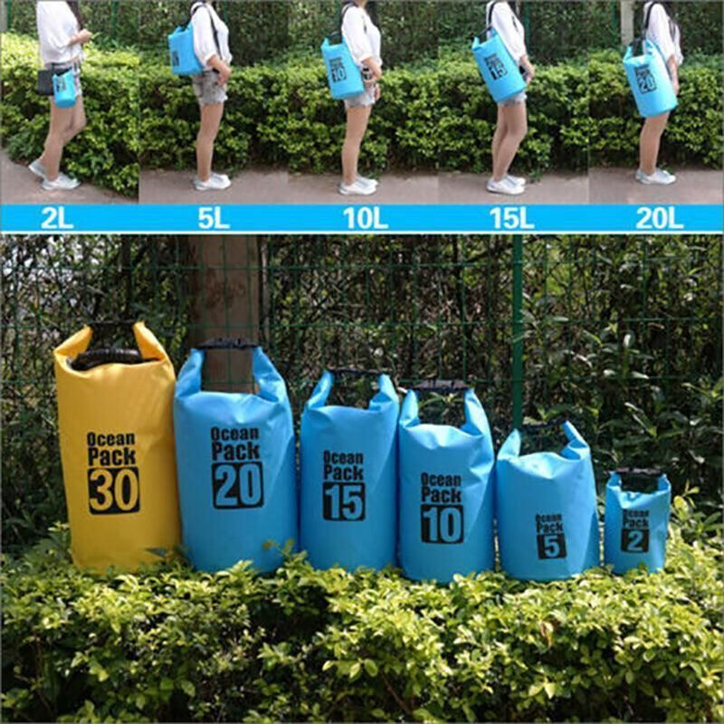 Premium 15L Orange Waterproof PVC Dry Bag Outdoor Camping Fishing Canoeing