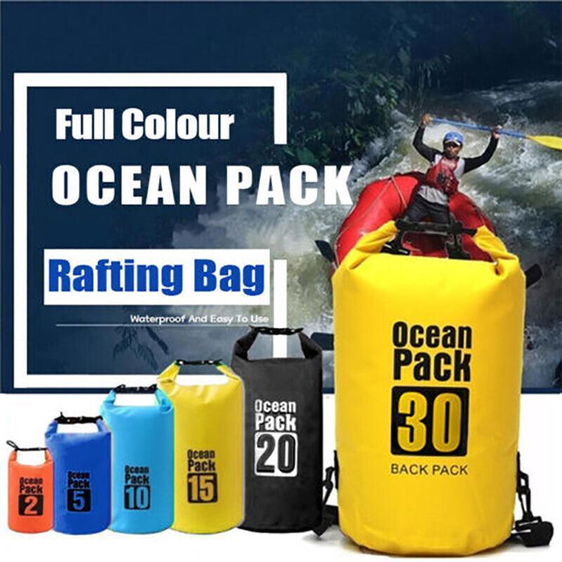 Orange Waterproof Dry Bag - 30L for Fishing and Camping