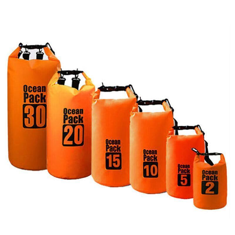 Orange Waterproof Dry Bag - 30L for Fishing and Camping