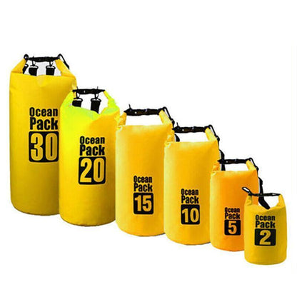 Premium Yellow Waterproof Dry Sack - 30L for Camping & Fishing