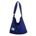 Premium Dark Blue Women's Large Canvas Hobo Tote Handbag