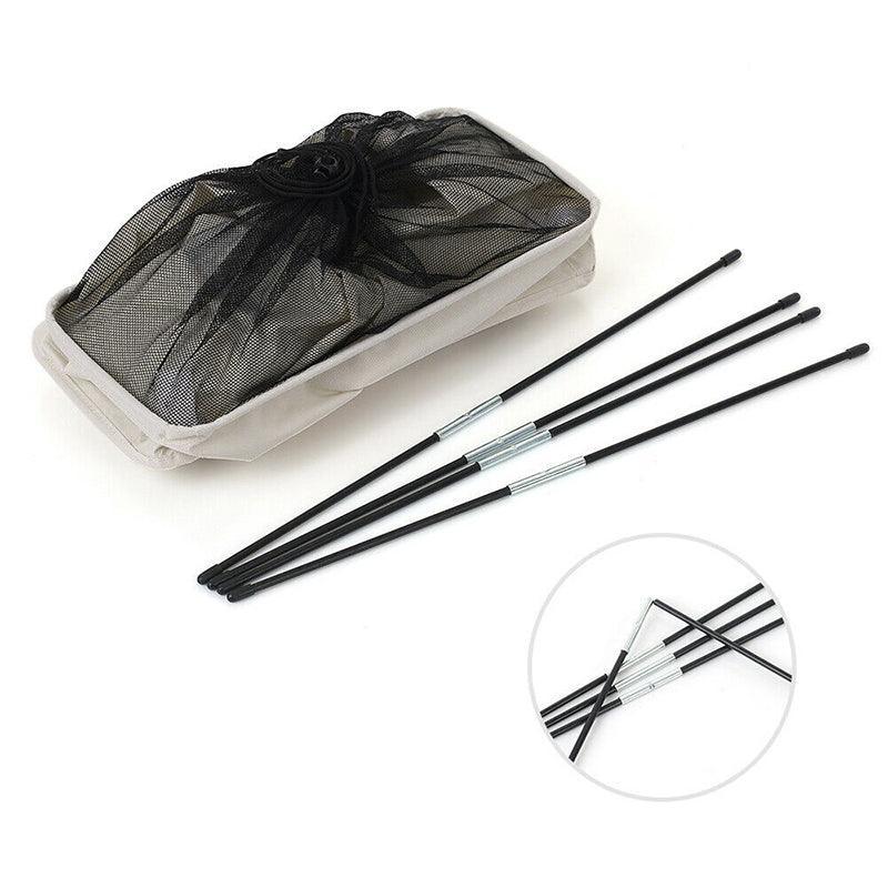 Navy Mesh Laundry Basket with Drawstring Top, 39*18.5*58CM, Foldable, 4 Wheels