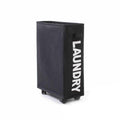 Navy Mesh Laundry Basket with Drawstring Top, 39*18.5*58CM, Foldable, 4 Wheels - SuperSaverAU - view 4