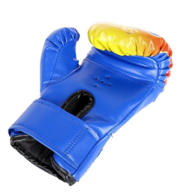 Premium Kids Boxing Sparring Gloves with Ventilated Palm & PU Leather - Black