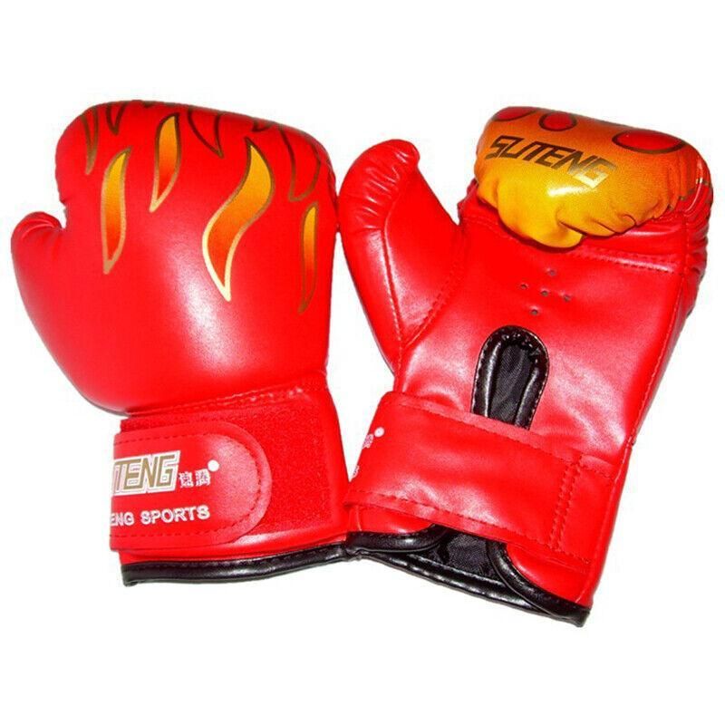 Premium Kids Boxing Sparring Gloves with Ventilated Palm & PU Leather - Black