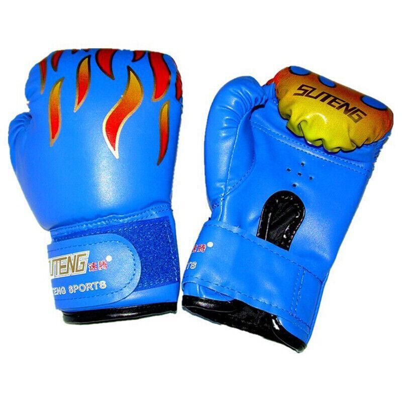 Premium Kids Boxing Sparring Gloves with Ventilated Palm & PU Leather - Black