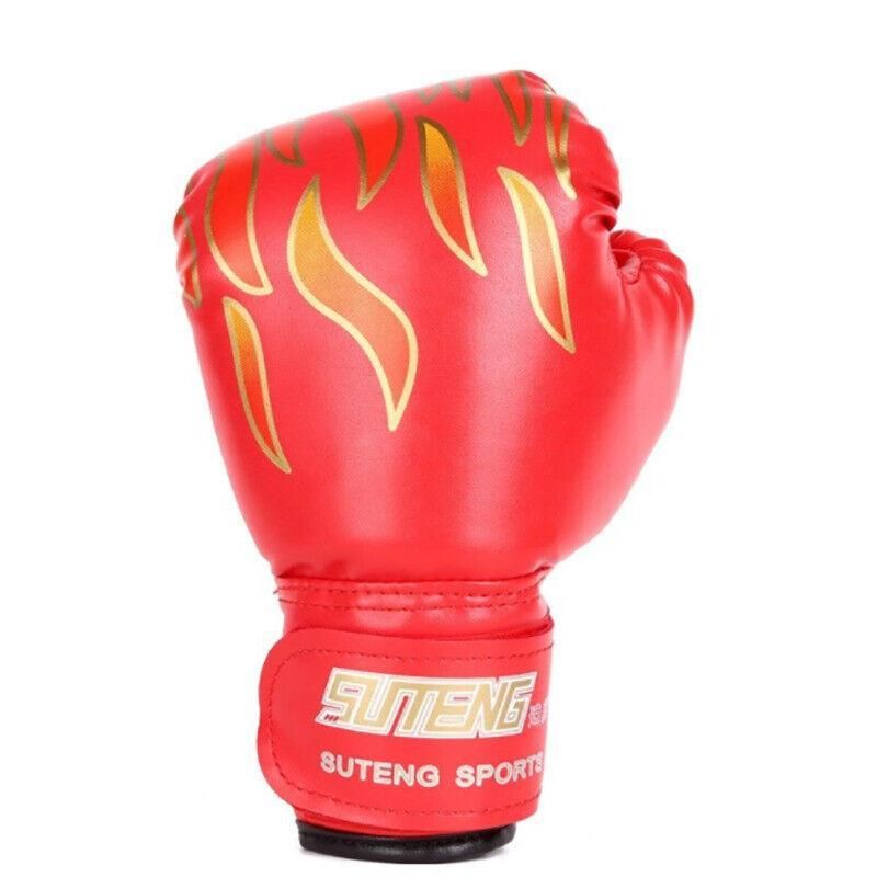 Premium Kids Boxing Sparring Gloves with Ventilated Palm & PU Leather - Black
