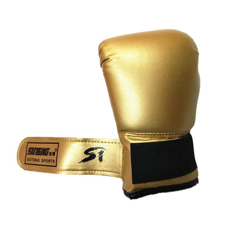Premium Kids Boxing Sparring Gloves with Ventilated Palm & PU Leather - Black
