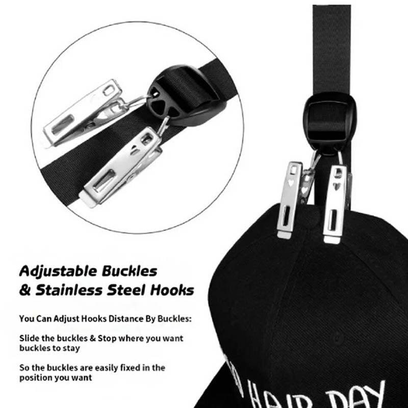 Premium Over Door Baseball Cap Hat Rack with 20 Clips Closet Organiser