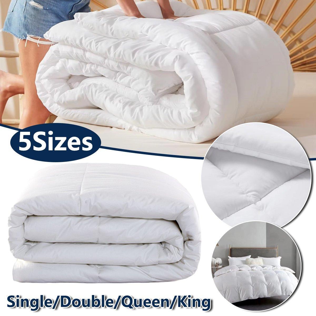 Luxury Hotel Quilt Core - Soft Microfiber Down Alternative Comforter - 210x210cm-Cotton - SuperSaverAU - view 1