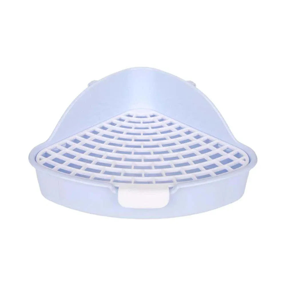 Premium Rabbit Litter Box with Hygienic Grid - Blue