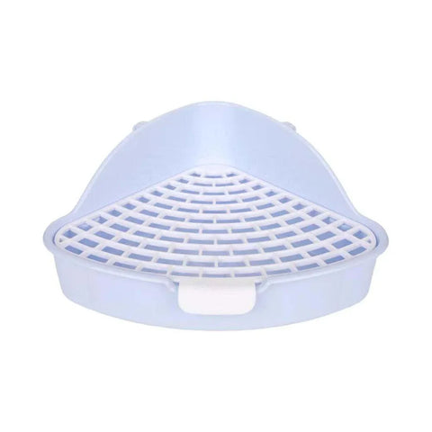 Premium Rabbit Litter Box with Hygienic Grid - Blue