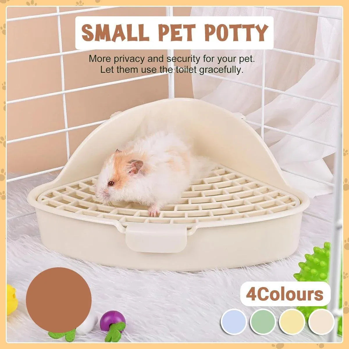 Premium Rabbit Litter Box with Hygienic Grid - Blue
