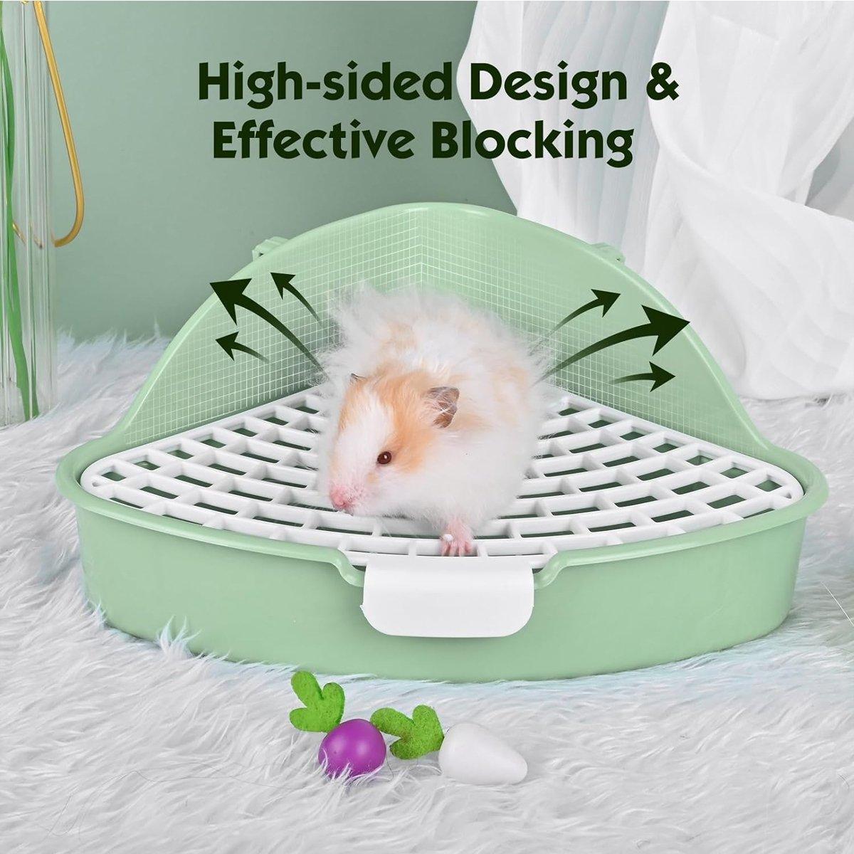 Premium Rabbit Litter Box with Hygienic Grid - Blue