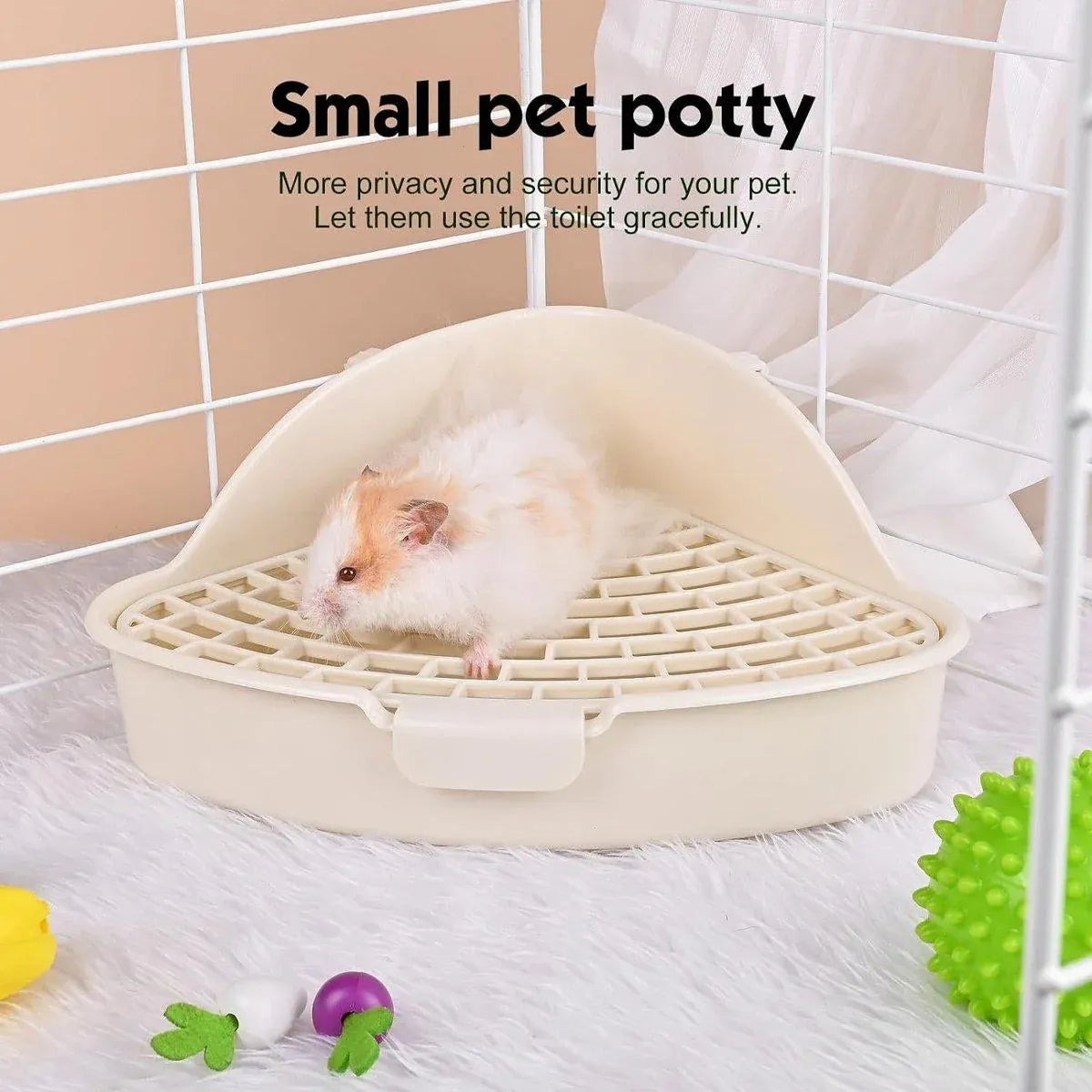 Premium Rabbit Litter Box with Hygienic Grid - Green