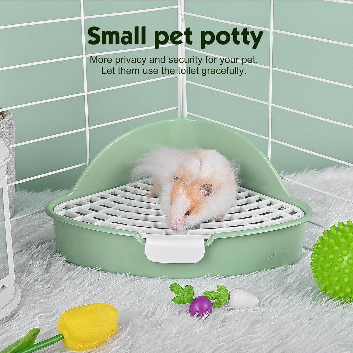 Premium Rabbit Litter Box with Hygienic Grid - Green