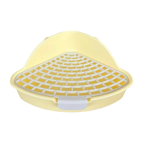 Premium Rabbit Litter Box with Hygienic Grid - Yellow