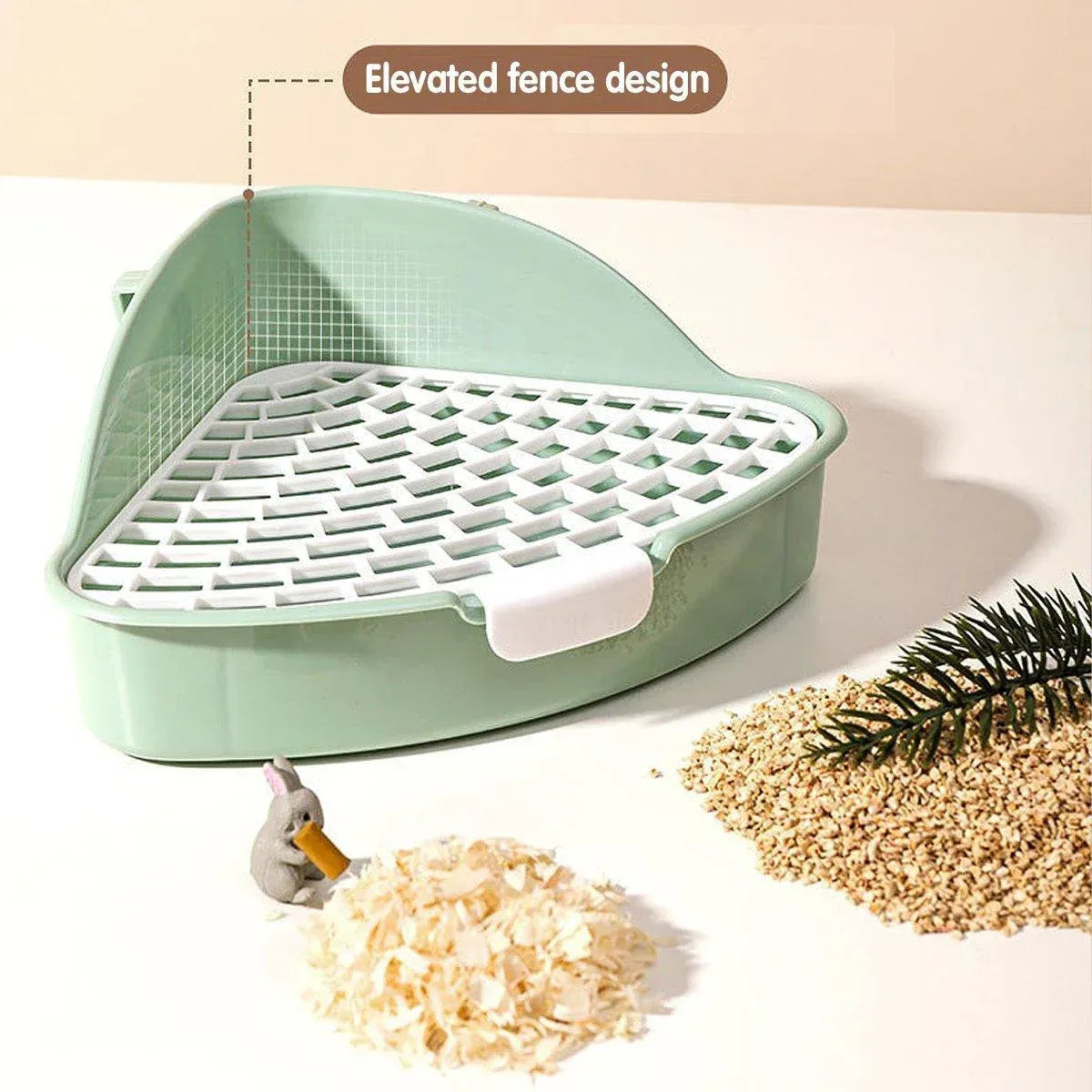 Premium Rabbit Litter Box with Hygienic Grid - Yellow