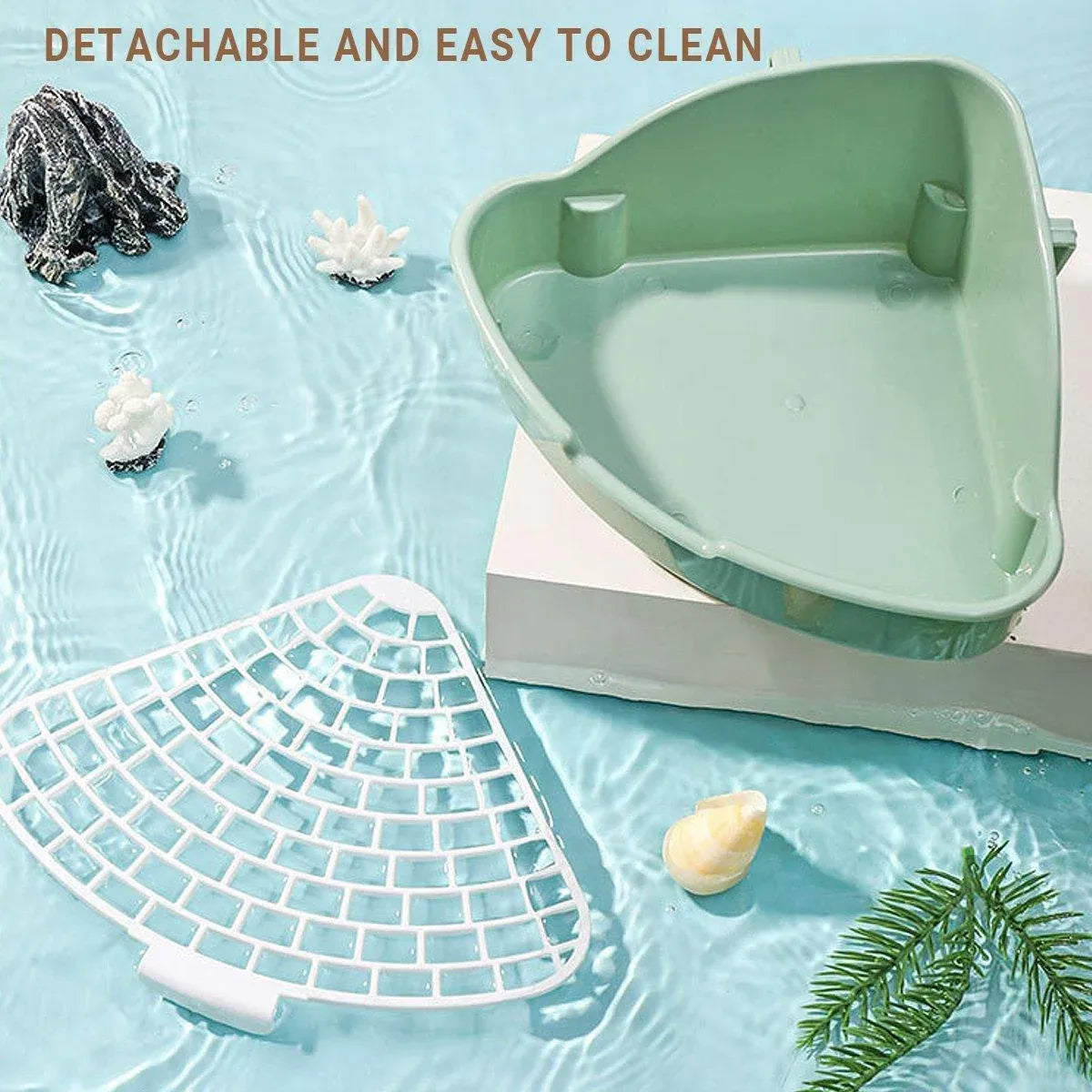 Premium Rabbit Litter Box with Hygienic Grid - Yellow