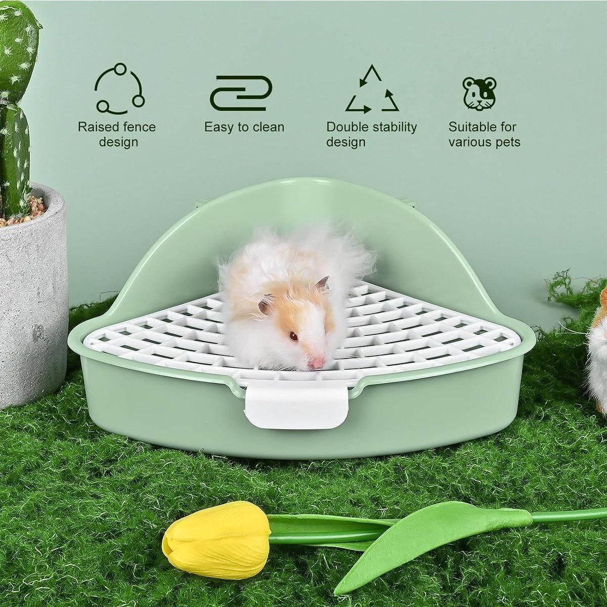 Premium Rabbit Litter Box with Hygienic Grid - Yellow