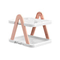 Premium Pink 2 Tier Foldable Shoe Rack Removable Space Saving Storage Shelf