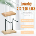 Premium White Iron Jewellery Display Rack with Wooden Base