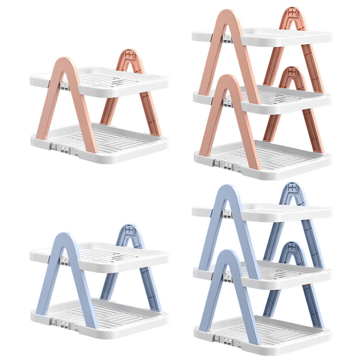Premium Pink 3 Tier Foldable Shoe Rack Removable Space Saving Storage Shelf