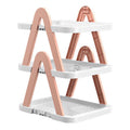 Premium Pink 3 Tier Foldable Shoe Rack Removable Space Saving Storage Shelf