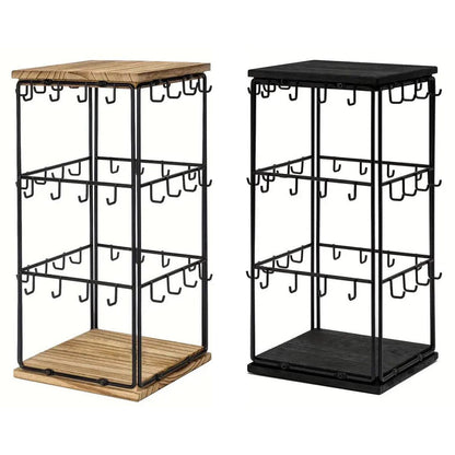 Iron Desktop Earrings Display Organizer Jewellery Stand Holder for Home Storage - Black